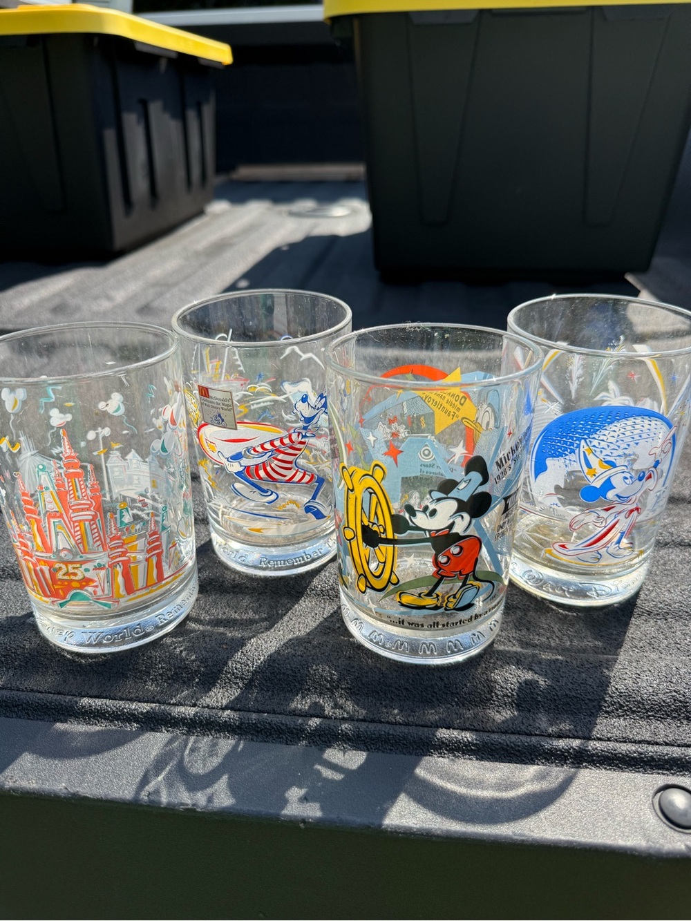 Disney Multicolor Mickey & Park Glass Tumbler Set